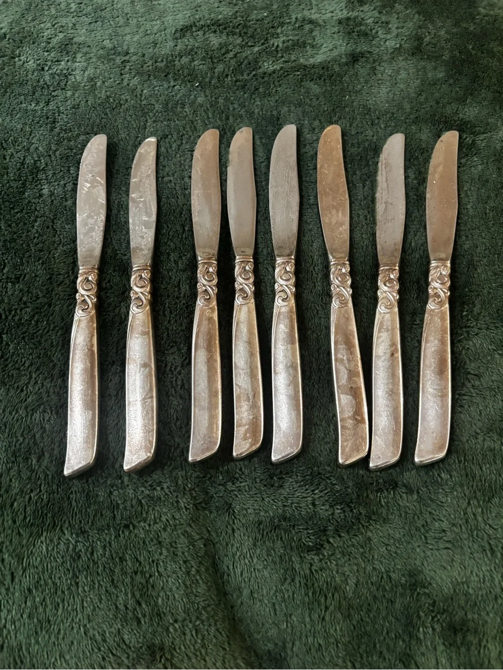 Vintage Oneida Community South Seas 8 Knives Silver Plated Mid Century